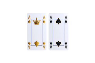 Elegant ace of spades playing cards gold design art on transparent background