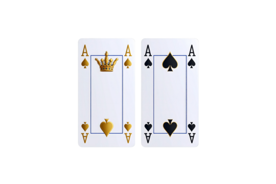 Elegant ace of spades playing cards gold design art on transparent background