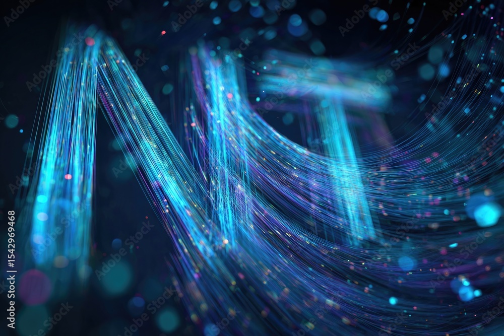 Poster dynamic interplay of glowing letters creates mesmerizing visual