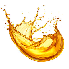 Fototapeta premium Glass of splashing orange juice with ice isolated on white