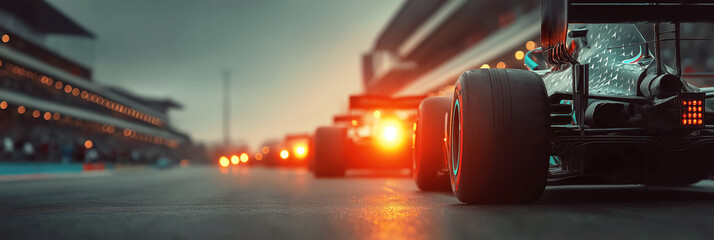 sports racing car formula driving on track