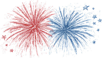 festive fireworks on an isolated transparent background. Fireworks png, salute, explosion png