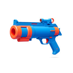 Naklejka premium Bright blue and orange toy water gun