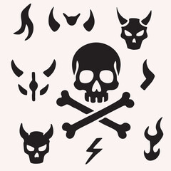 Skull and crossbones pattern on a black background, symbolizing danger or piracy.