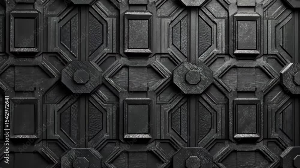 Aufkleber dark monochrome geometric background render with intricate seam details showcasing depth and texture