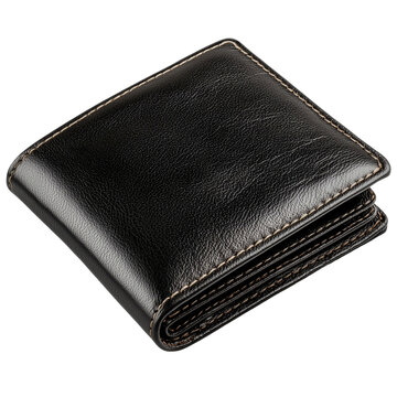 Elegant men's leather wallet money holder finance accessory for men style isolated on transparent background 