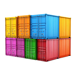 Colorful cargo shipment displays vibrant containers stacked for transport at a bustling port, Colorful Cargo Shipment A Vibrant Display Shipping Containers