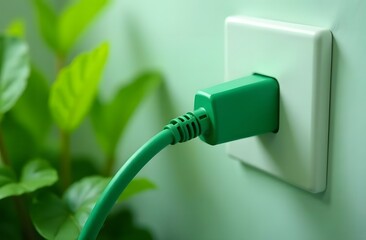 The green electrical cord is plugged into a green outlet. Overview of power supply, Cost savings in an energy crisis