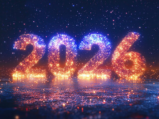 glowing numbers 2026 poster