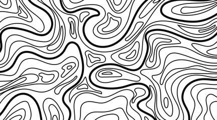Abstract Topographic Map, Organic Lines