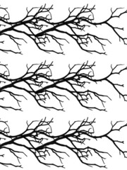 Bare Branches Silhouette Seamless Pattern of Winter Tree Branches