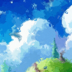 Various oil paintings, floral landscapes, forests, creeks, chrysanthemums, butterflies, waterfalls, roses, peonies, mushrooms, spotted deer