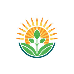 Obraz premium agriculture logo design vector su, and plant