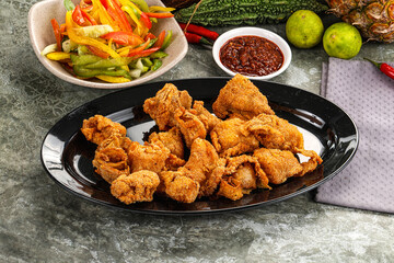 Golden crispy Breaded calamari snack