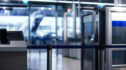 Automated Entrance: Streamlined access control with modern turnstiles and self-service kiosks for efficient entry. Enhancing security and optimizing flow.