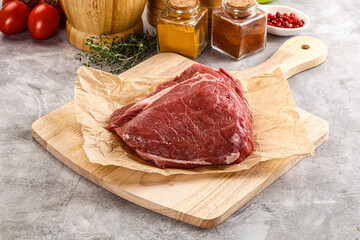 Raw beef piece for cooking