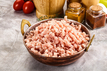 Homemade Raw pork minced meat