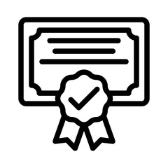 certificate of completion line icon