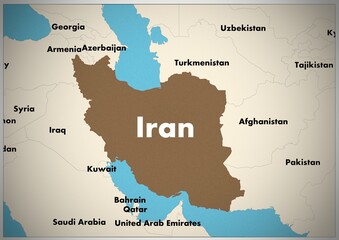 Iran World map background classic old style
