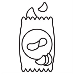 Chip icon outline vector