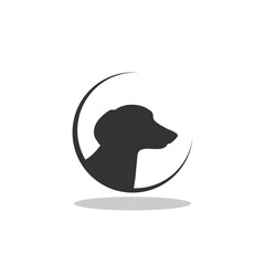 Dog head icon with shadow