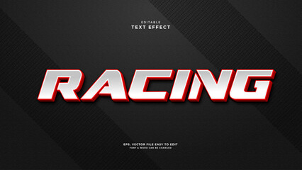 Racing editable text effect, race text style