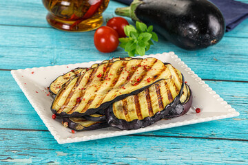 Grilled eggplant slices for snack