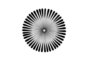 Stylized Sun Glyph Featuring Radiating Lines Representing Energy and Warmth in a Minimalist Design on a White Background