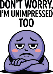 Unimpressed Emoji Graphic for Social Media  Memes Tshirt Idea