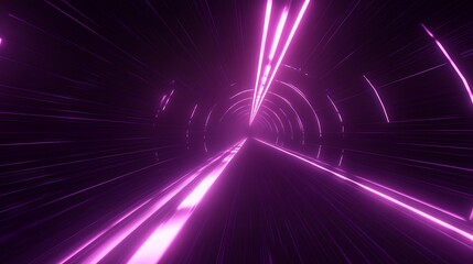 Futuristic tunnel, vibrant purple glow
