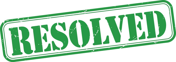 Green Resolved Stamp Problem Solved, Issue Closed, Success