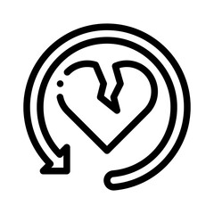 broken heart line icon