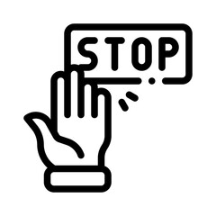 stop sign line icon