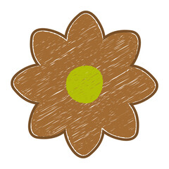 Hand Drawn Flower Crayon