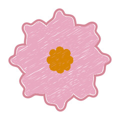 Hand Drawn Flower Crayon