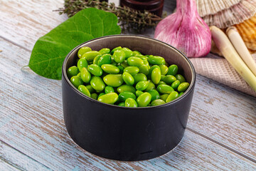 Edamame beans in the bowl