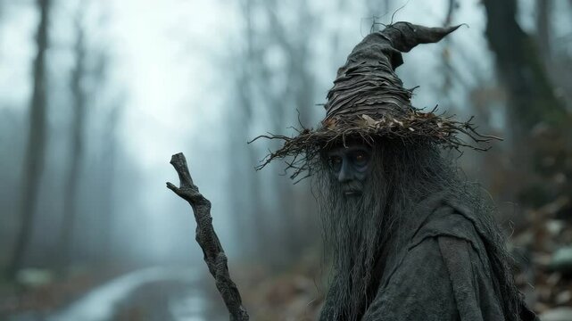 Spirit of Leshy: tree root foot, forest sentinel, wandering guide, magical disguise, cultural myth, beast form, Slavic entity, woodland watcher, protective being, lost traveler