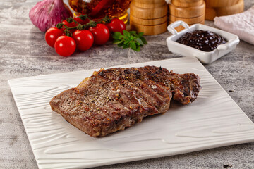 Grilled rib eye beef steak
