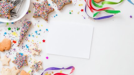 Creative birthday and wedding card invitation ideas with colorful sprinkles and festive decorations