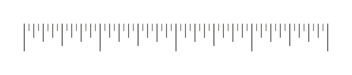 Ruler scale, measuring chart with 4 inches. Length measurement distance, height, math. Template of sewing tool
