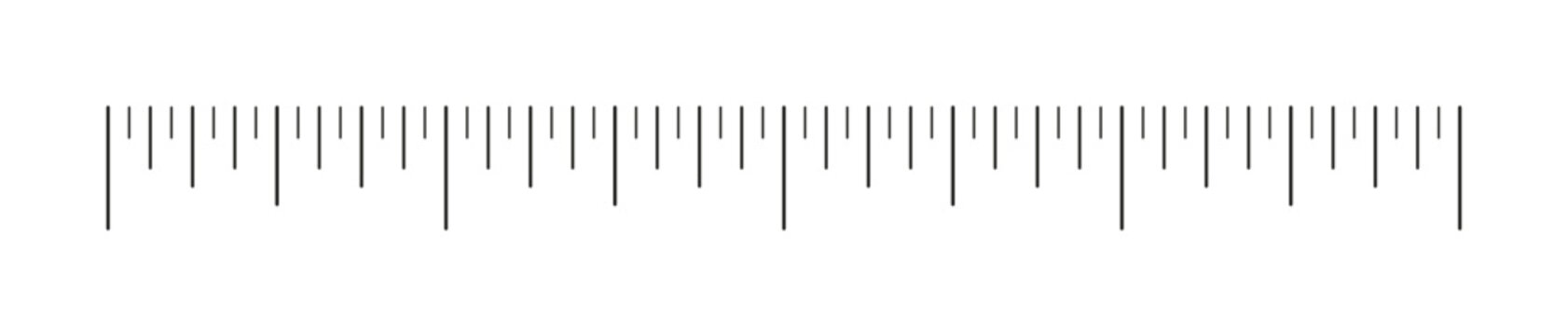 Ruler scale, measuring chart with 4 inches. Length measurement distance, height, math. Template of sewing tool