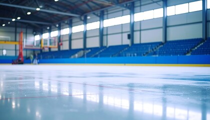 Obraz premium Indoor Ice Rink Arena for Hockey and Sports Events.