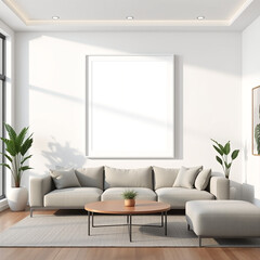 mockup frame for living room wall art stylish interior design photography modern home decor showcase blank canvas template interior mockup with house background print on demand display stylish ambianc