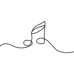 Music Note Continuous Line