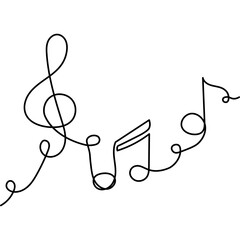 Music Note Continuous Line