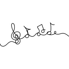 Music Note Continuous Line