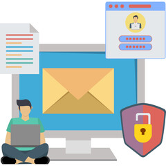 Male Secure Promotion Illustration