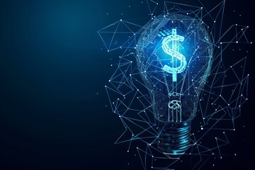 Abstract lightbulb with dollar sign