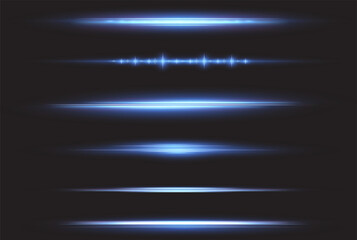 Blue line light creates a long abstract background. Space energy and glowing effects add magic to the night. Ideal as an Overlay for futuristic designs.