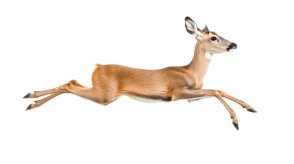 Roe deer jumping on white background © Ai